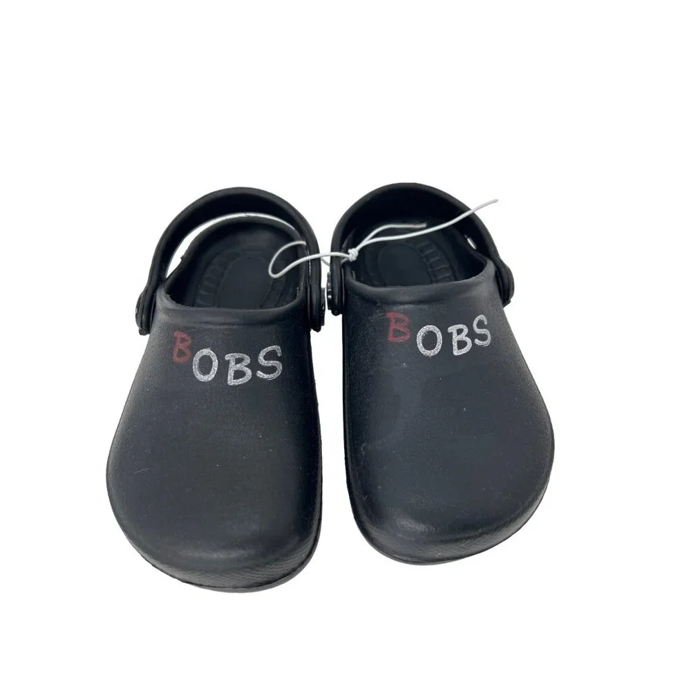 Skechers BOBS Black Clogs Size 10 Unisex Kids‎ Comfort Slip-On Garden Work Shoes